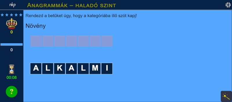 Anagrammák haladó szint