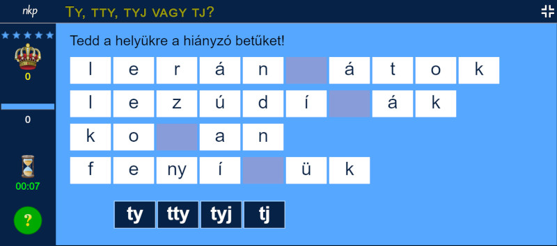 ty, tty, tyj vagy tj