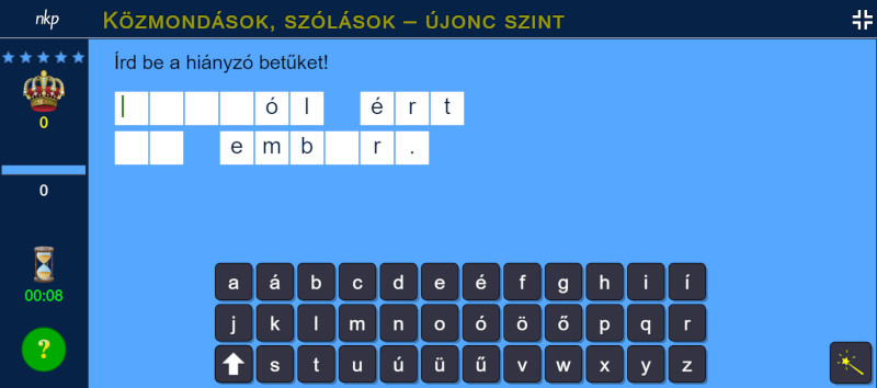 Közmondások és szólások újonc szint