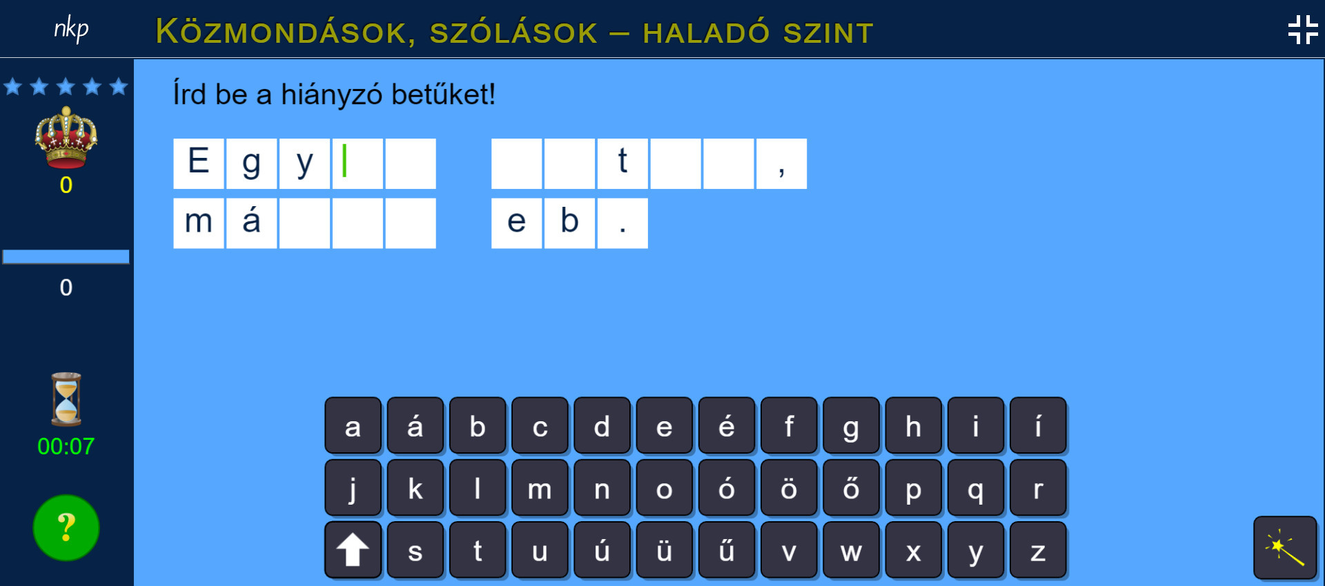 Közmondások és szólások haladó szint